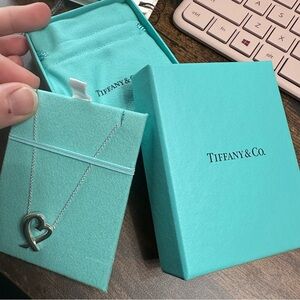 Tiffany & Co. Silver Heart Pendant with Blue Box